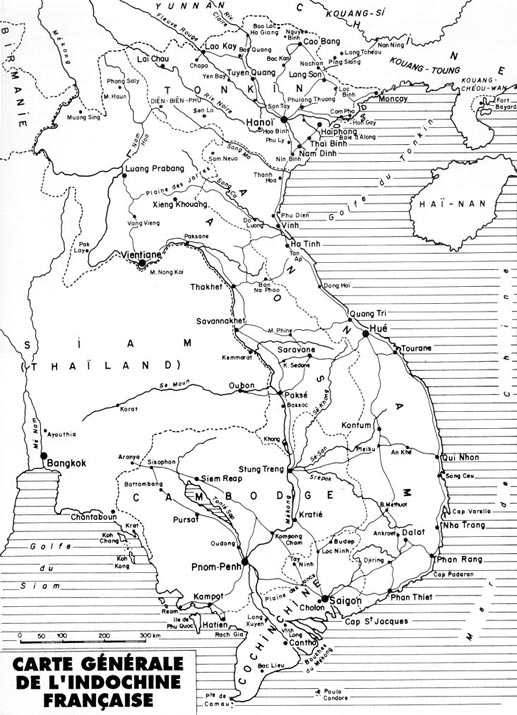 Carte de l'Indochine française de 1624-1885